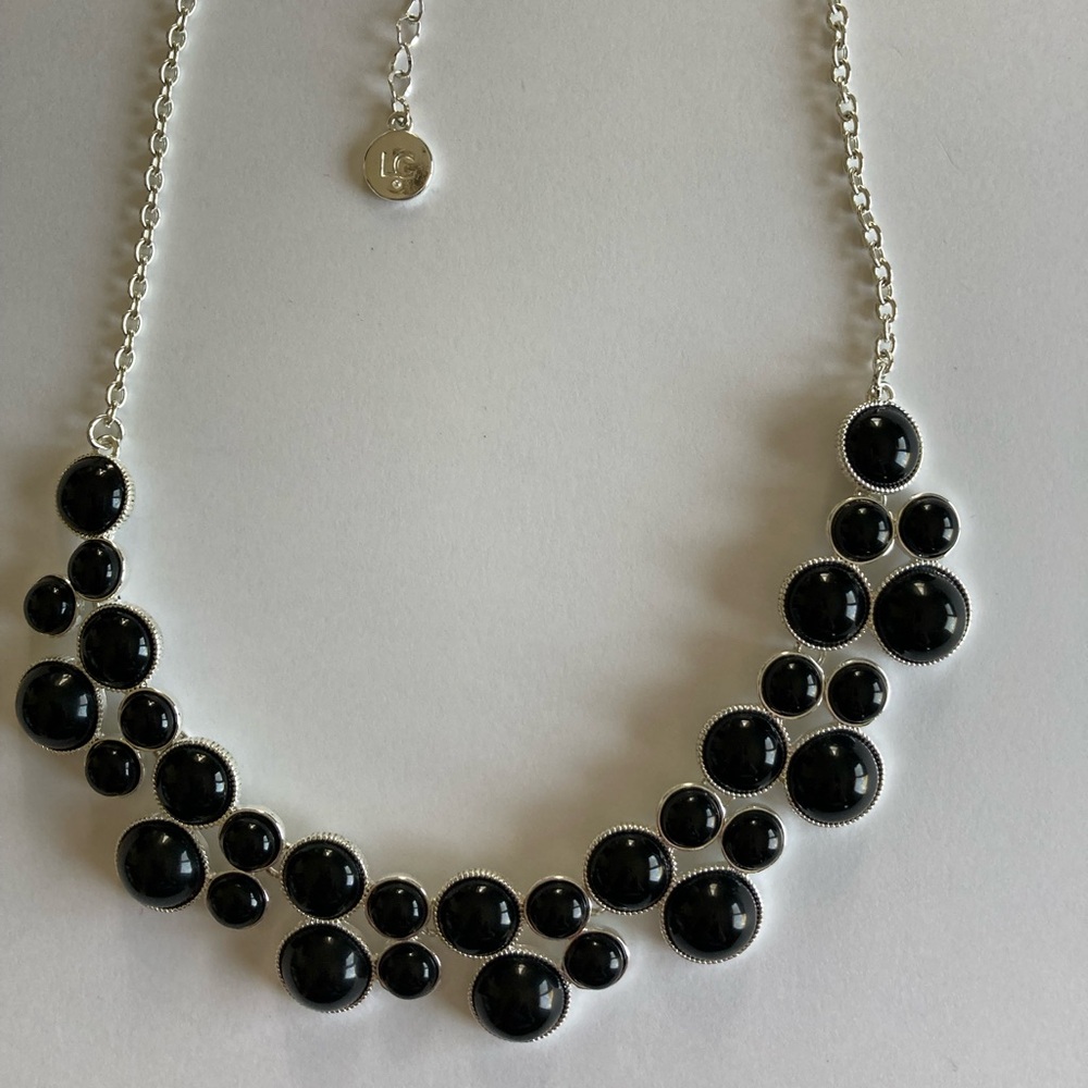 Liz Claiborne Elegant Black and Silver Necklace